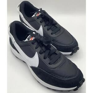 Nike Women's Size 7.5 Waffle Debut Shoes, Black/White-Orange-Clear, DH9523-002